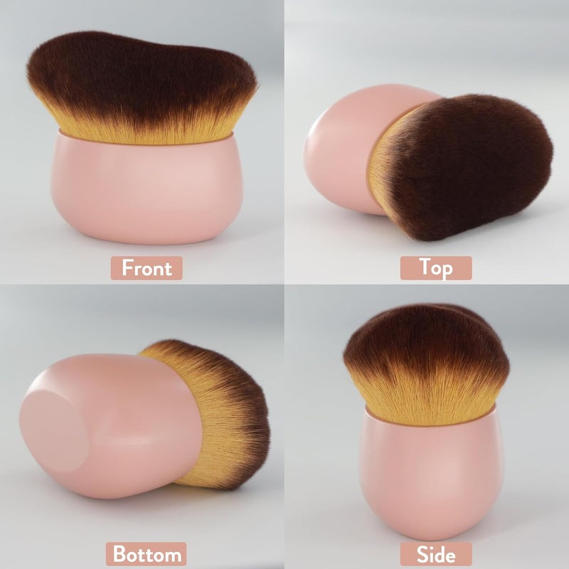 DRIPOO Oversize Self Tanner Brush, Kabuki Brush for Body, Foundation Makeup Brush for Fake Tan, Sunless Tanner Makeup Brushes, Self Tanning Mitt Applicator for Self Tan, Self Tan Mousse Blending Brush (Pink) - Image 2